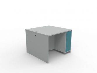 Teachers’ desk with side cabinet, diagonal, 100*100 cm