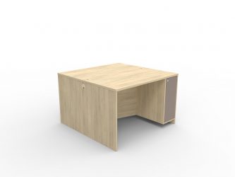 Teachers’ desk with side cupboard, diagonal, 120*120 cm