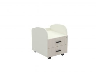2-drawer, rounded desing, with castors