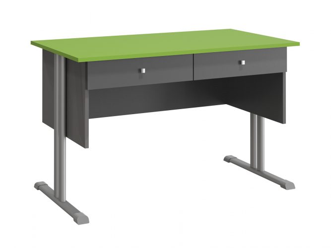 2-drawer, laminated tabletop, rectangular