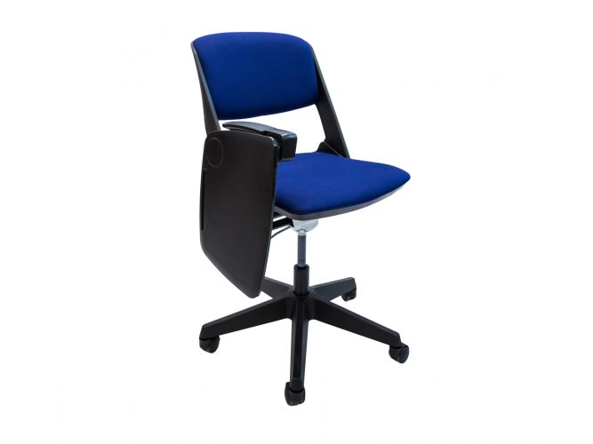 with castors and writing pad, adjustable, upholstered