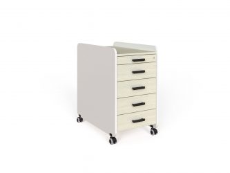 4+1 drawer, with castors