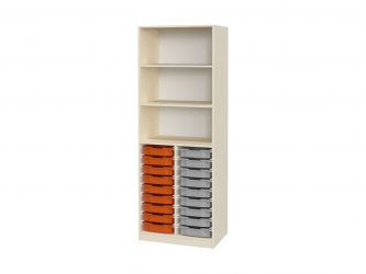 with 18 F1 plastic drawers, open