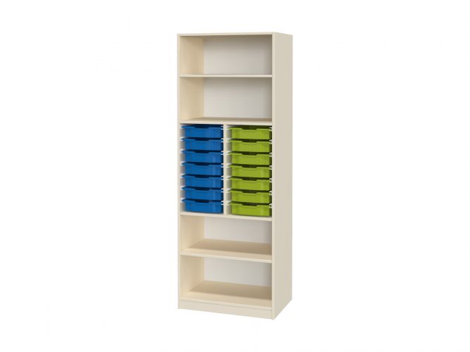 with 14 F1 plastic drawers, open