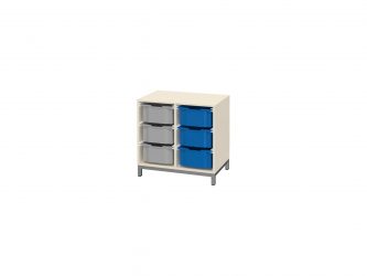 with 6 F2 plastic drawers, open, metal-legged