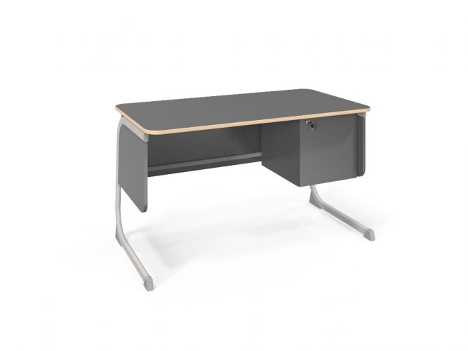 teacher desk with side cabinet, HPL top