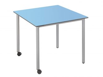 73x73 cm square table with castors