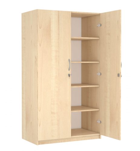 18 mm laminated chipboard body, 2 door cabinet, with shelves