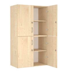 Center-divided cabinet with 4 doors and 3 shelves
