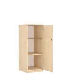 one-door cabinet with safety lock and two shelves