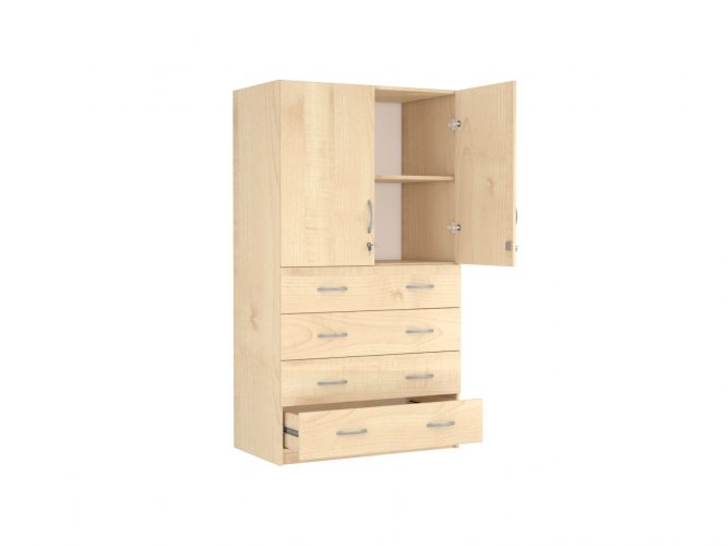 4 drawers at the bottom, 2 doors at the top