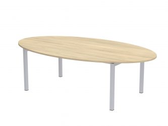 250x140 cm, E metal legs, oval