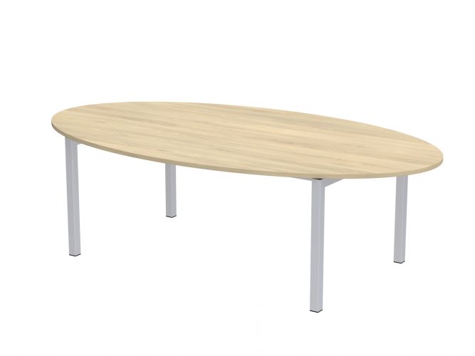 250x140 cm, E metal legs, oval