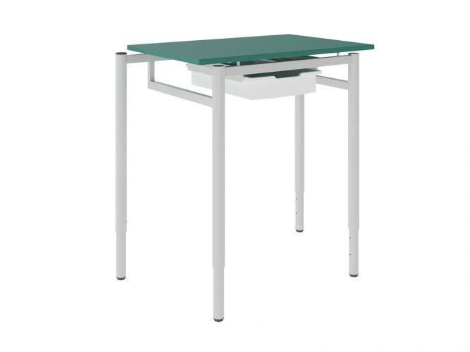 with HPL top, rectangular, adjustable, with Gratnell's drawer