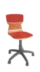 Gas spring swivel chair with upholstered surface
