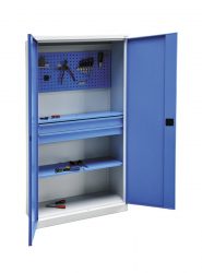 2-door, 2-drawer, shelved