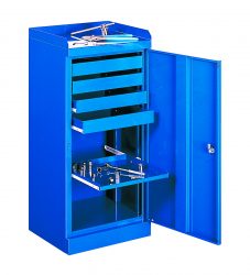 1-door, 4 retractable drawers