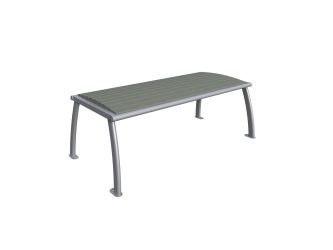 Outdoor bench for 2 persons, without support
