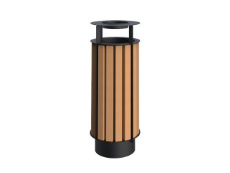 Circular, WPC with slats, with ashtray