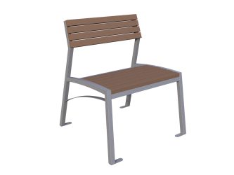 1 person outdoor bench with support