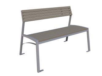 Outdoor bench for 2 persons, with support