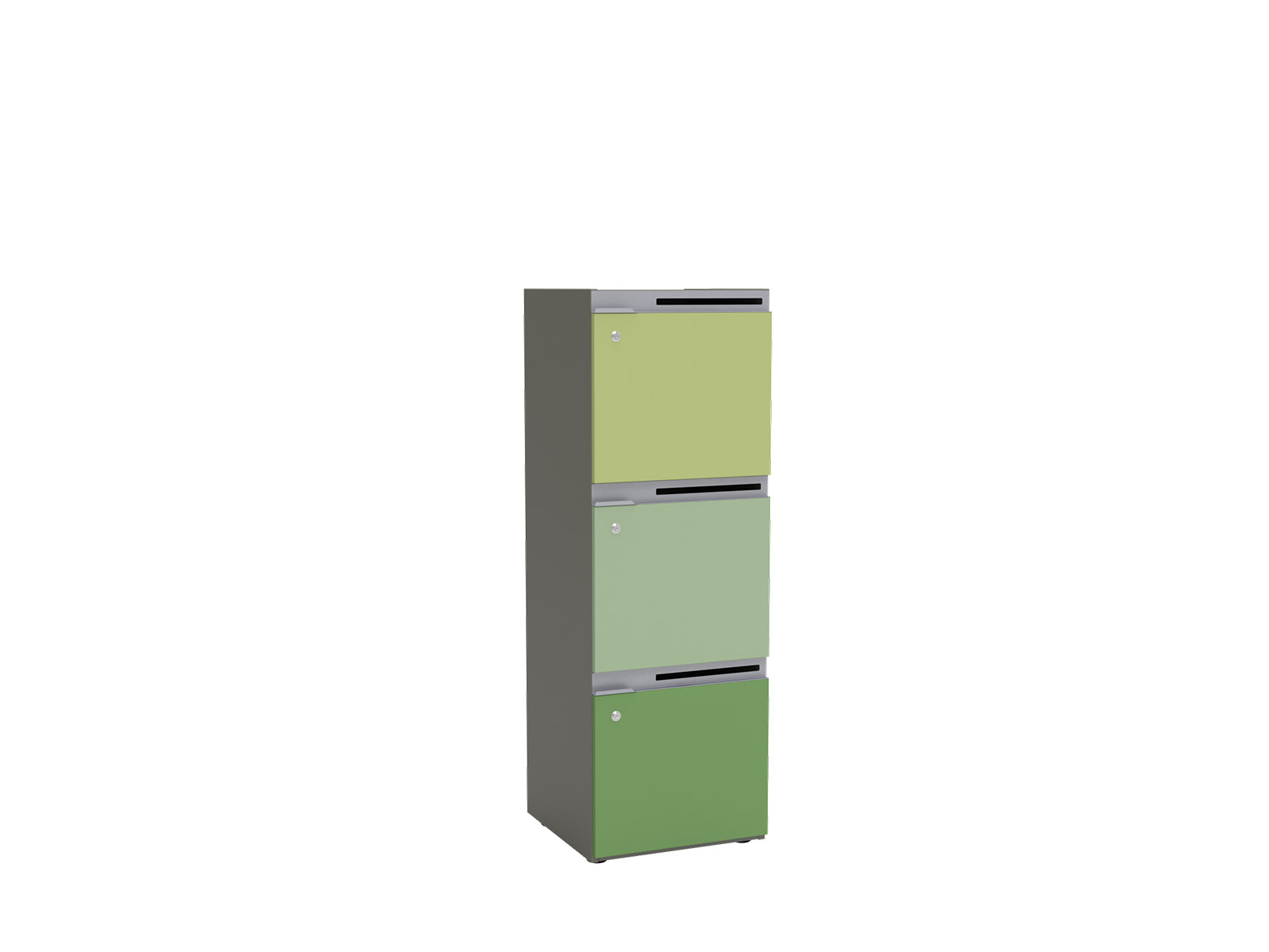 storage locker with 3 doors