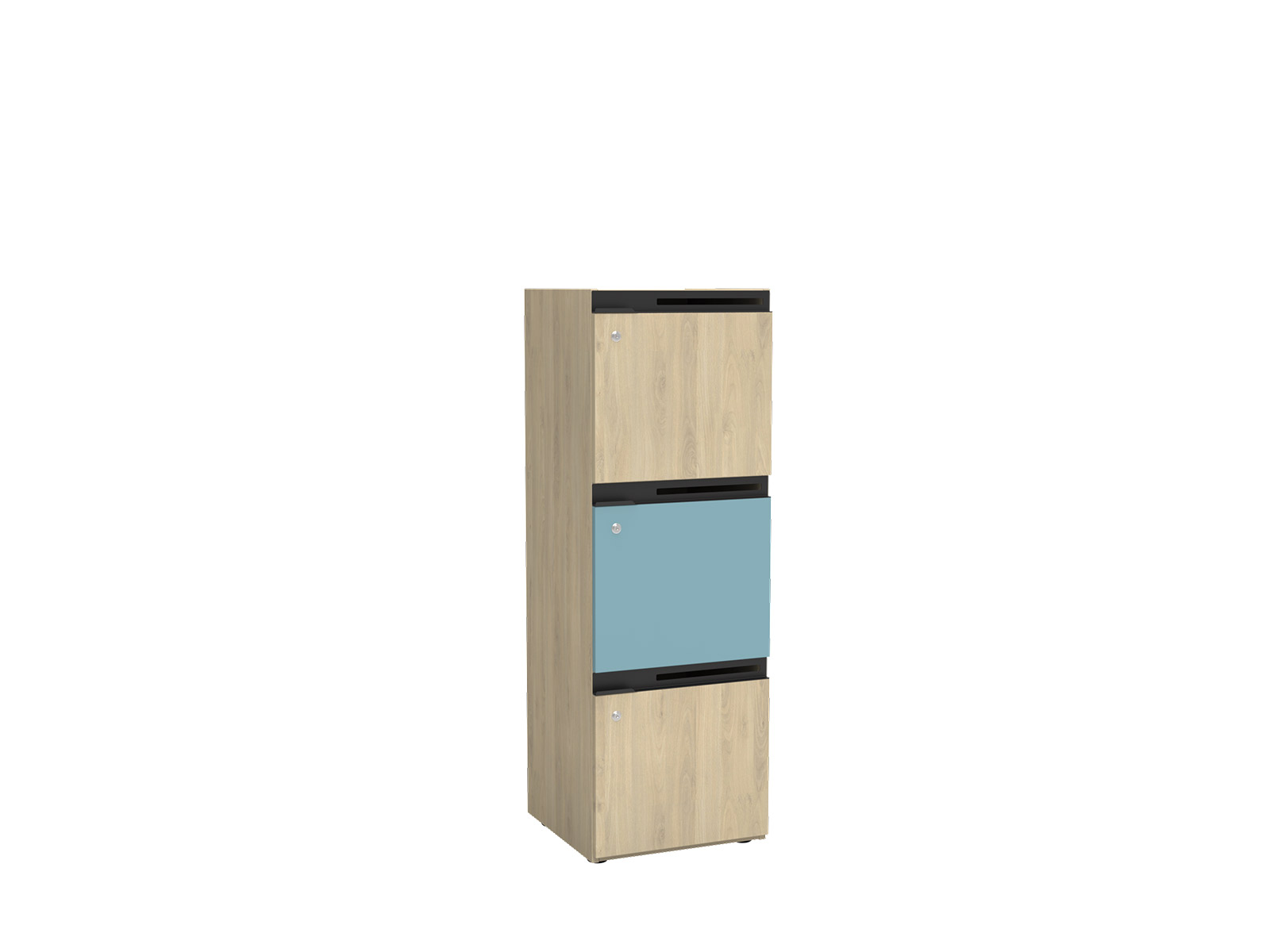 storage locker with 3 doors