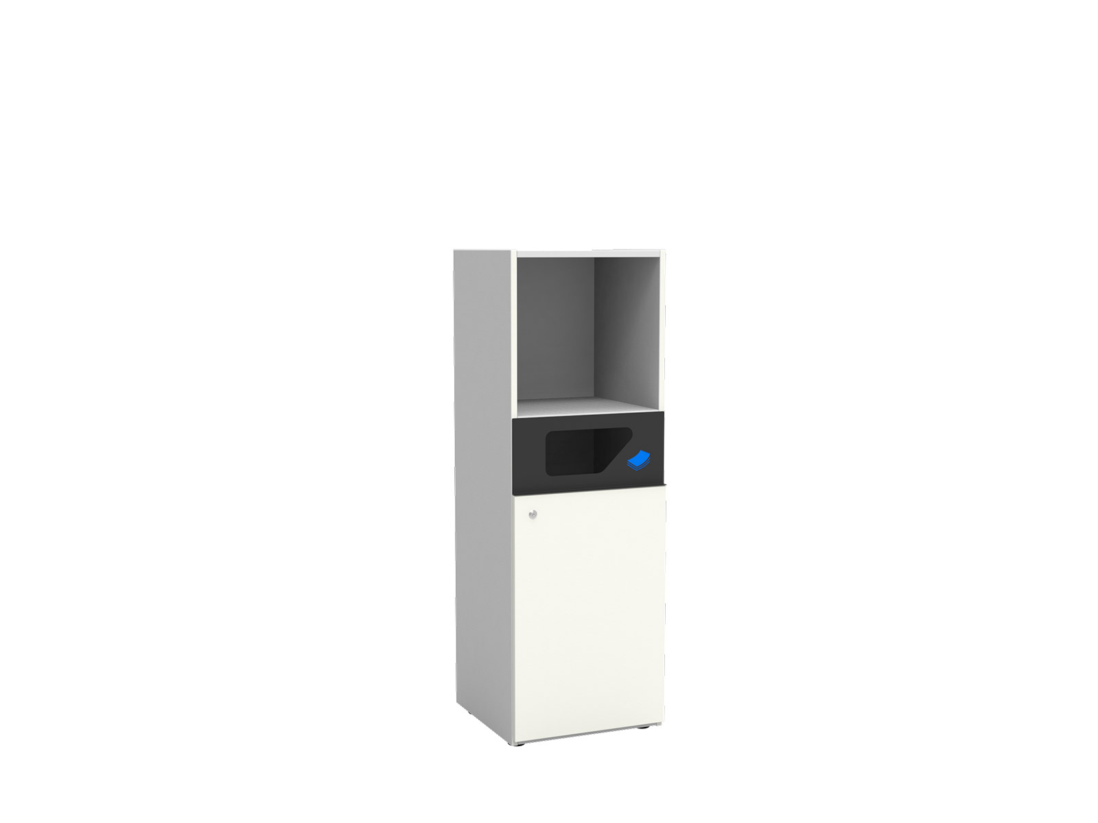 for paper waste, with open top compartment