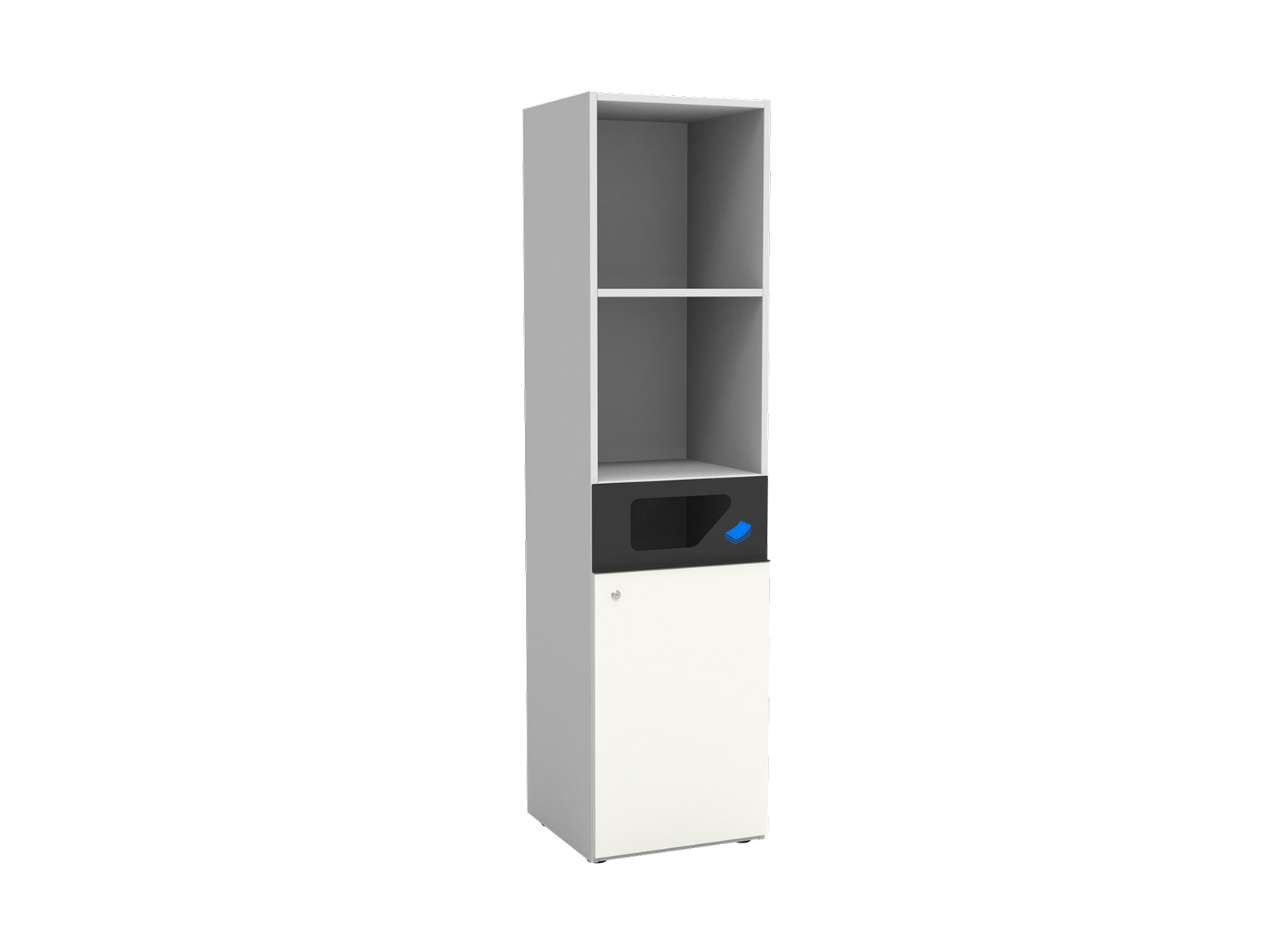 for paper waste, with 2 open top compartments